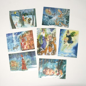 cartões individuais Postais Nicholas / Papai Noel / postais / cartão postal / Waldorf / estação / mesa da natureza / Marie Laure Viriot