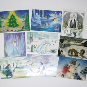 Cartes à l'unité Cartes postales Hiver 2 / cartes postales / carte postale / Waldorf / saison / table nature / King
