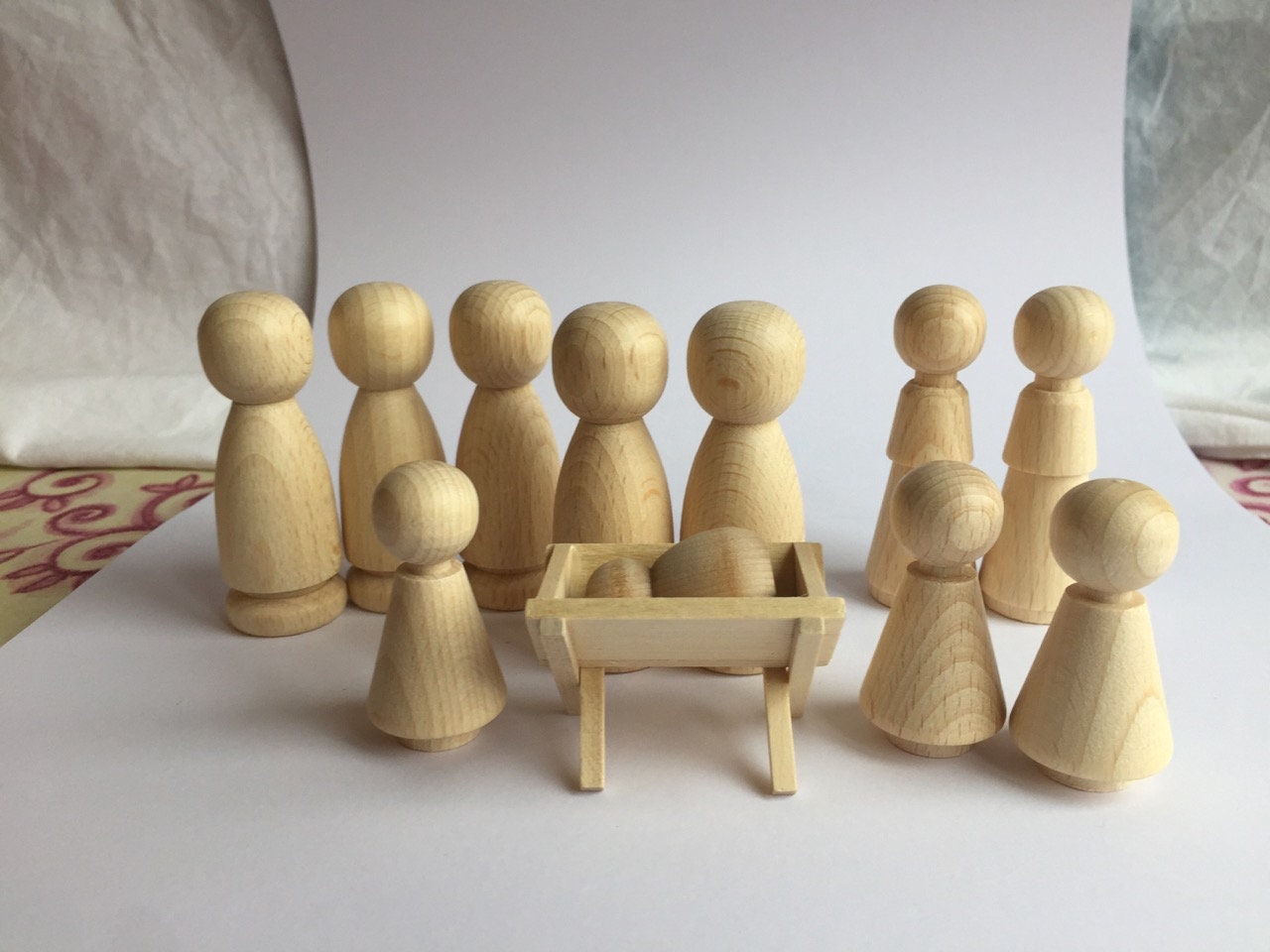 Peg Doll Krippe Kegelfigur / Figurenkegel Set Holz - Etsy