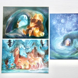 Winter Postcards Set 3 / postcards / postcard /  Waldorf / season / nature table / snow