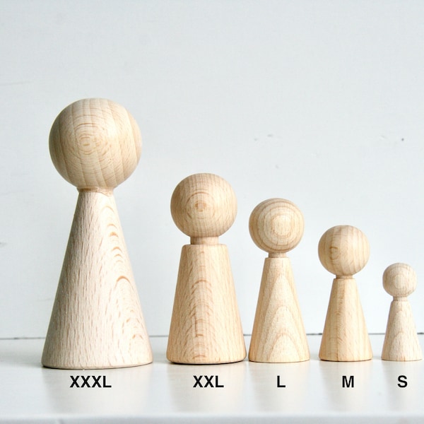 Peg Doll Kegelfigur / Figurenkegel in legno