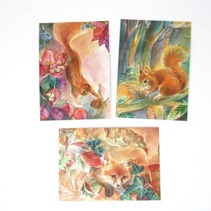 Cartes postales d’automne Set 2 / cartes postales / carte postale / Waldorf / saison / table nature