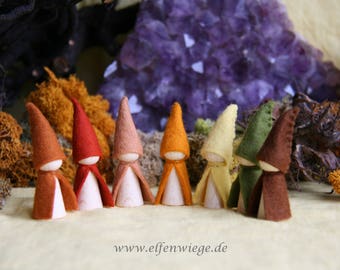 7 little dwarfs  gnome  / Waldorf Inspired natural Table Peg doll