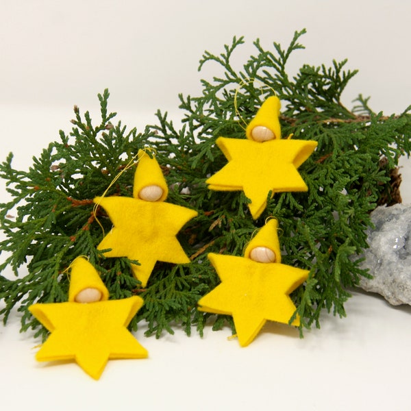 Pendentif Star Gnome / étiquettes cadeaux / ornements d’arbre de Noël / table de saison / décoration