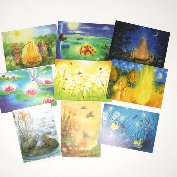 single cards Postcards Summer time 1  Johanni / eastern / postcards / postcard /  Waldorf / season / nature table / Spring