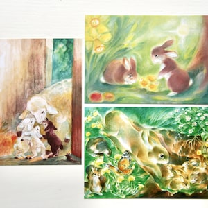 Cartes postales de printemps de Pâques Set 1 / cartes postales / carte postale / Waldorf / saison / table nature