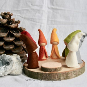 Waldorf Calendar earth variatin Gnome colour day Days Of The Week Calendar peg Doll