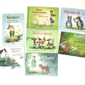 Książka pocztówkowa autorstwa Daniela Drescher / elfy wróżki chochliki bajki / stół sezonowy / Waldorf / Pippa Pelle
