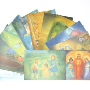 Set di 12 cartoline di Ruth Elsäser / Cartoline mensili / Immagine / Cartolina / Waldorf / Stagione / Tabella della natura / Tabella delle stagioni