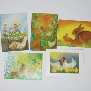Einzel Postkarten Ostern / Jahreszeitentisch / Waldorf / Frühling / Marie Laure Viriot / schnee