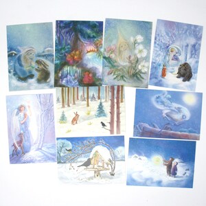 Cartes à l'unité Cartes postales Hiver 1 diablotin / cartes postales / carte postale / Waldorf / saison / table nature / King