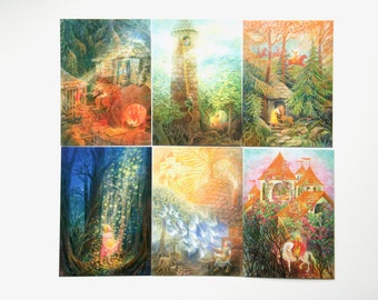 fairy tale Postcards Set 2 / picture / postcard /  Waldorf / season / nature table /fairy story snow white