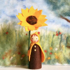 Sonnenblume Kind, Jahreszeitentisch, Blumenkind, Herbst, Pilz, Blumenkinder