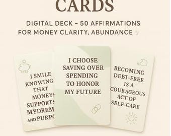 Financial Affirmation Cards – Everyday Deck | 50 Money Mindset Affirmations for Abundance, Budgeting and Confidence | Instant Download