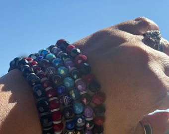 Beaded bracelet set: adjustable bohemian jewelry