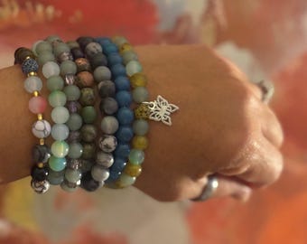 karibe style Beaded wrap bracelet, handmade stretch bracelet