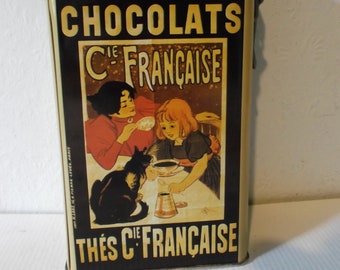 Vintage French Storage Tin Chocolates and Tea and Coffee Canister