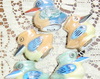 Vintage Mid Century Bird Salt and Pepper Shakers Set, Collection of Noritake and Marein Lustrewear