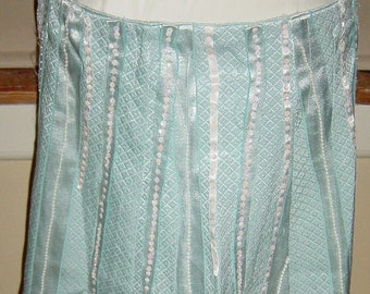 Vintage Bohemian Ribbon Skirt Pearls and Sequins