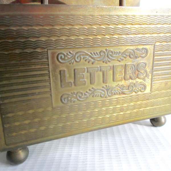 Antique Brass Letter and Bill Holder Circa 1900s Desk Organizer