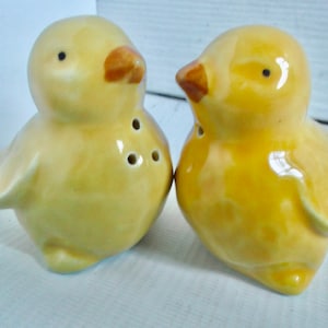 Vintage Mid Century Yellow Chicks Salt and Pepper Shakers
