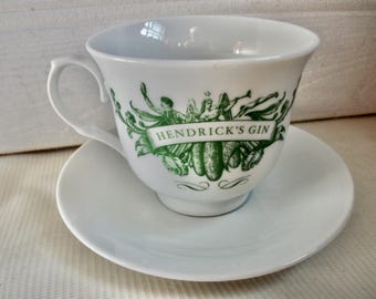 Vintage Hendricks Gin Tea Cup and Saucer