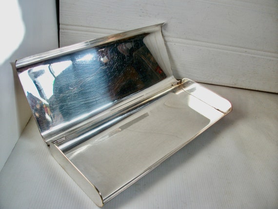 Vintage MCM Silver and Brass Cigarette Case Storage Box