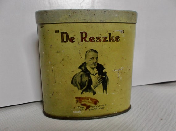 Vintage Cigarette Tobacco Tin De Reszke Minors Virginia Cigarettes  Advertising Graphics Tobacciana Tin