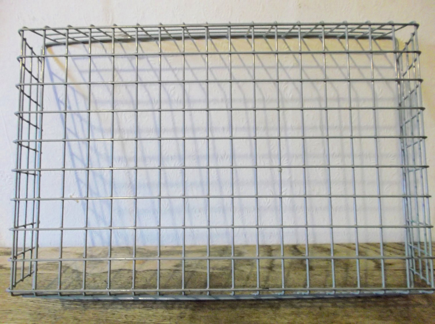 Industrial Wire Metal Tray Desk Organizer Mid Century Modern 1950s