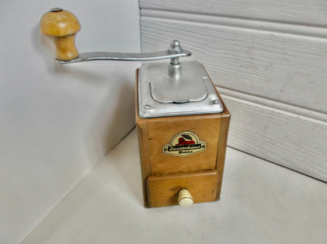 Vintage Art Deco Zassenhaus Mokka Wood and Metal Coffee Grinder Mill ...