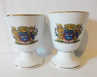 Vintage French Pastis Toasting Cups Wine Goblets Souvenir From Berry, France
