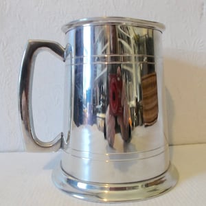 English Sheffield Pewter Tankard Vintage Pub Mug Metal Stein