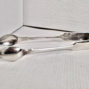 Antique English Large Silver Sugar Tongs High Tea Decor
