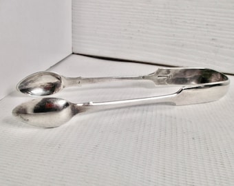 Antique English Large Silver Sugar Tongs High Tea Decor