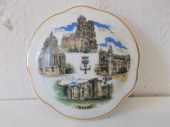 Vintage Reims France Vanity Dressing Table Porcelain Apothecary Pot