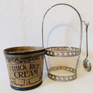 Vintage English Silver Plated Serving Basket with Spoon Victorian Edwardian Dish Circa 1890s 1900s