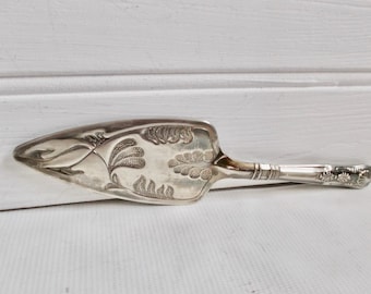 Mid Century Modern English Silver Cake or Pie Server Wedding Cake Cutter