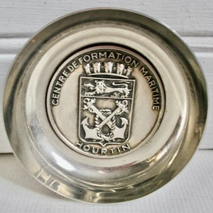 Antique French Silver Plated Wine Bottle Holder Champagne Coaster Maritime Nautical Decor