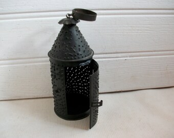 Vintage Tin Candle Lantern Lamp