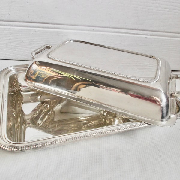 Antique English Silver Plated Covered Serving Dish Circa 1890s