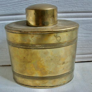 Antique Brass Water Flask Militaria Collectible