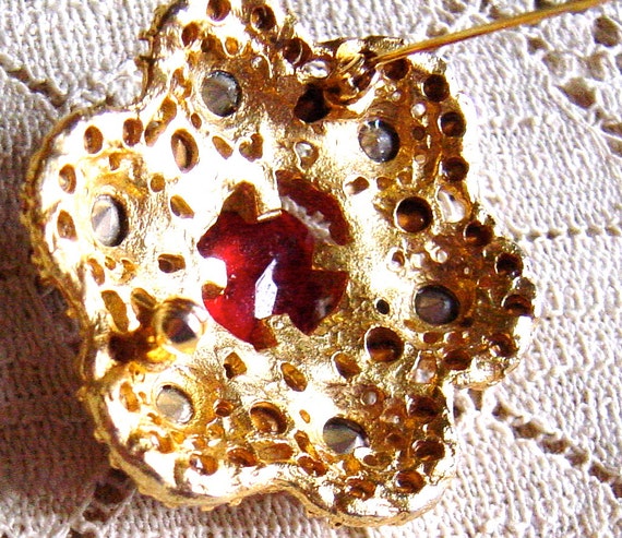 Vintage MCM Brooch MCM Circa 1950s Rubies and Rhi… - image 5