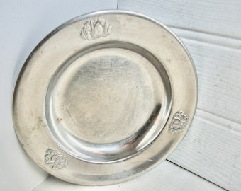 Vintage Dutch MCM Stainless Steel Child's Rabbit Bowl Plate Gero Zilmeta Easter Gift