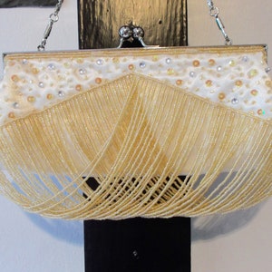 Vintage Gold Beaded Clutch Purse image 2