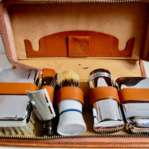 Vintage MCM Men&#39;s Travel Grooming Dopp Kit with Leather Case