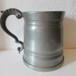 Vintage Pewter Tankard Pub Mug Breweriana Stein
