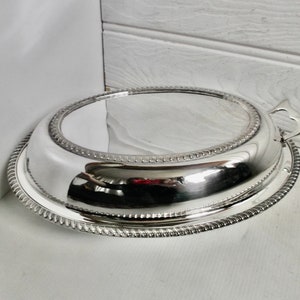 Antique English Silver Plated Ornate Oval Covered Serving Dish Circa 1900s