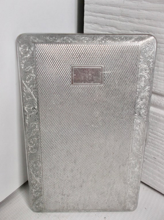 Vintage MCM English Ornate Silver Chrome Cigarette Card Case or Carte De  Visite by Har-bro