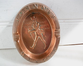 Antique Johnnie Walker Copper Ashtray
