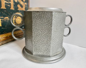 Antique English Hammered Pewter Wine Bucket